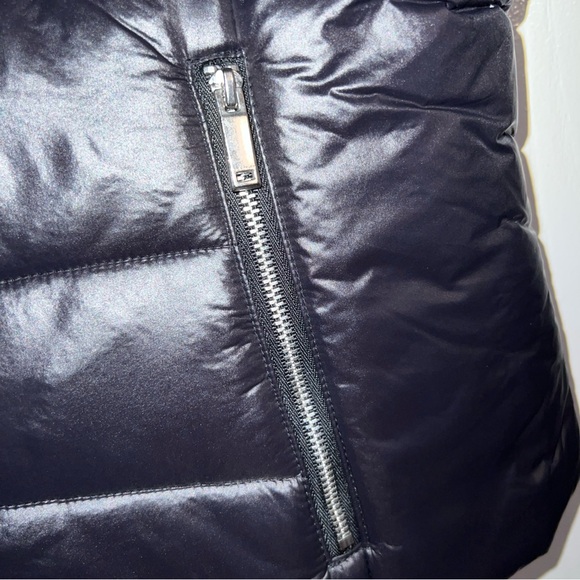 Calvin Klein Black Slim Puffer Vest with Faux Fur Collar - Picture 5 of 7